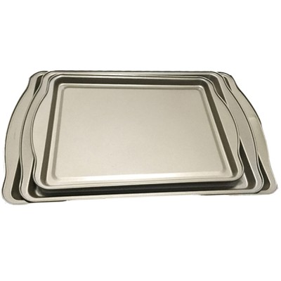 WSJ 174902 Nonstick Metal Small Baking Cookie Sheet Pan Set Bakeware Rectangle Roasting Pan