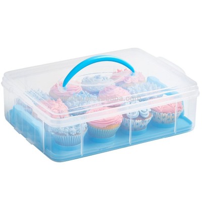 YJ AZ002 Three Tier Cupcake Holder Storage Container Carrier Store Up To 36 Cupcakes Or 3 Large Cakes